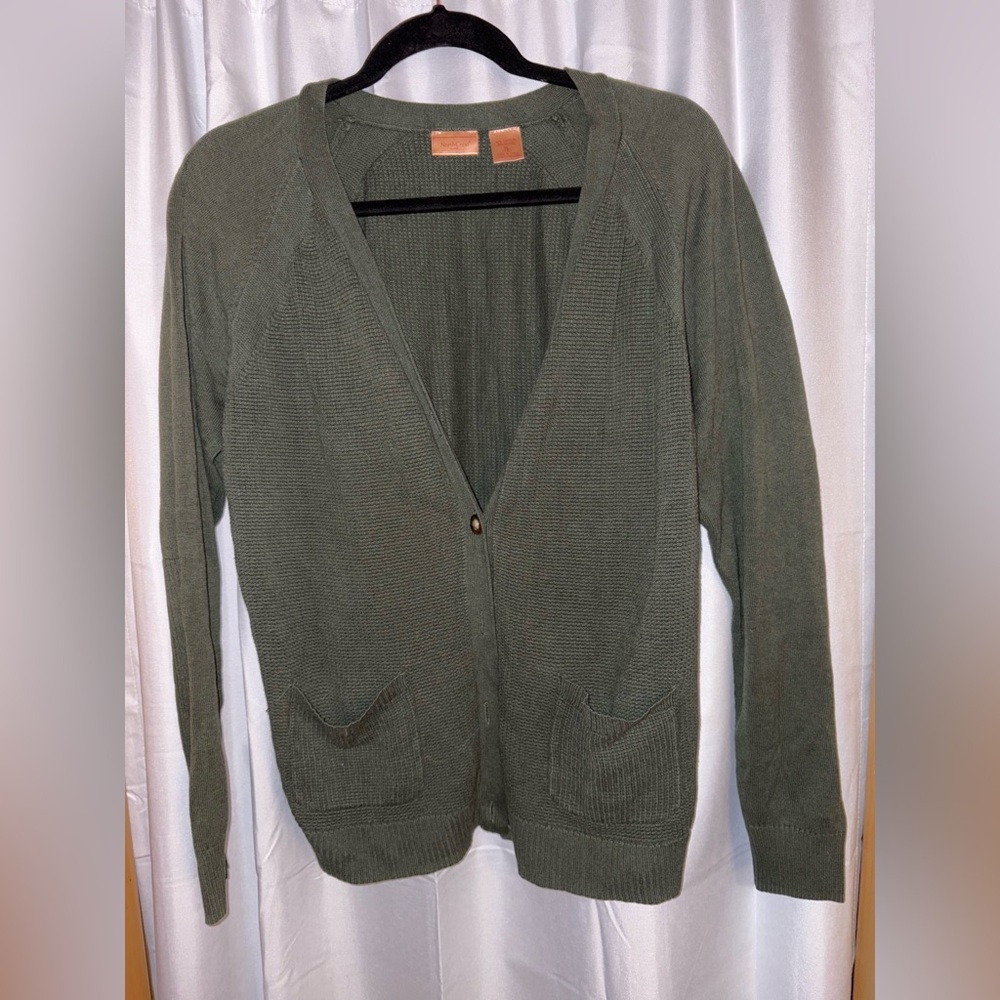 Northcrest Forest Green Knit Cardigan